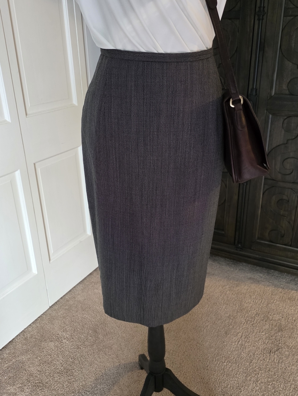 Pendleton 100% Virgin Wool Pencil Skirt Gray USA Made Size 8